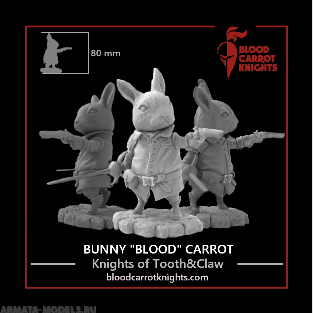 BCK-CM-003 Банни Блад Кэррот | Коллекционная миниатюра 70 мм Blood Carrot Knights