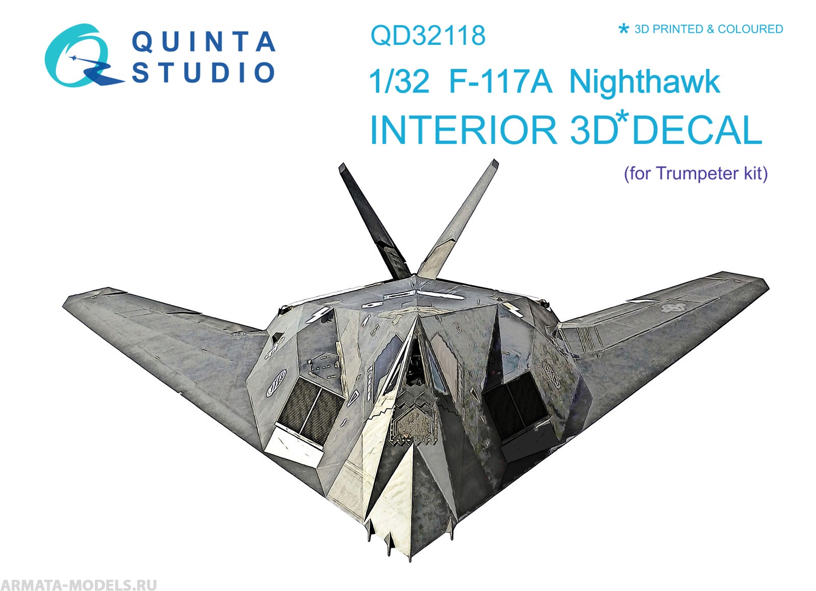 QD32118 3D Декаль интерьера кабины F-117A (Trumpeter)