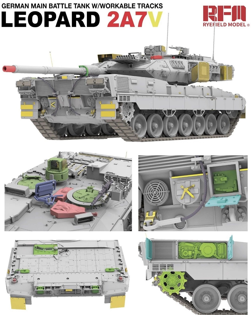 RM-5109 Сборная модель GERMAN LEOPARD 2A7V MAIN BATTLE TANK Rye Field Model (RFM)