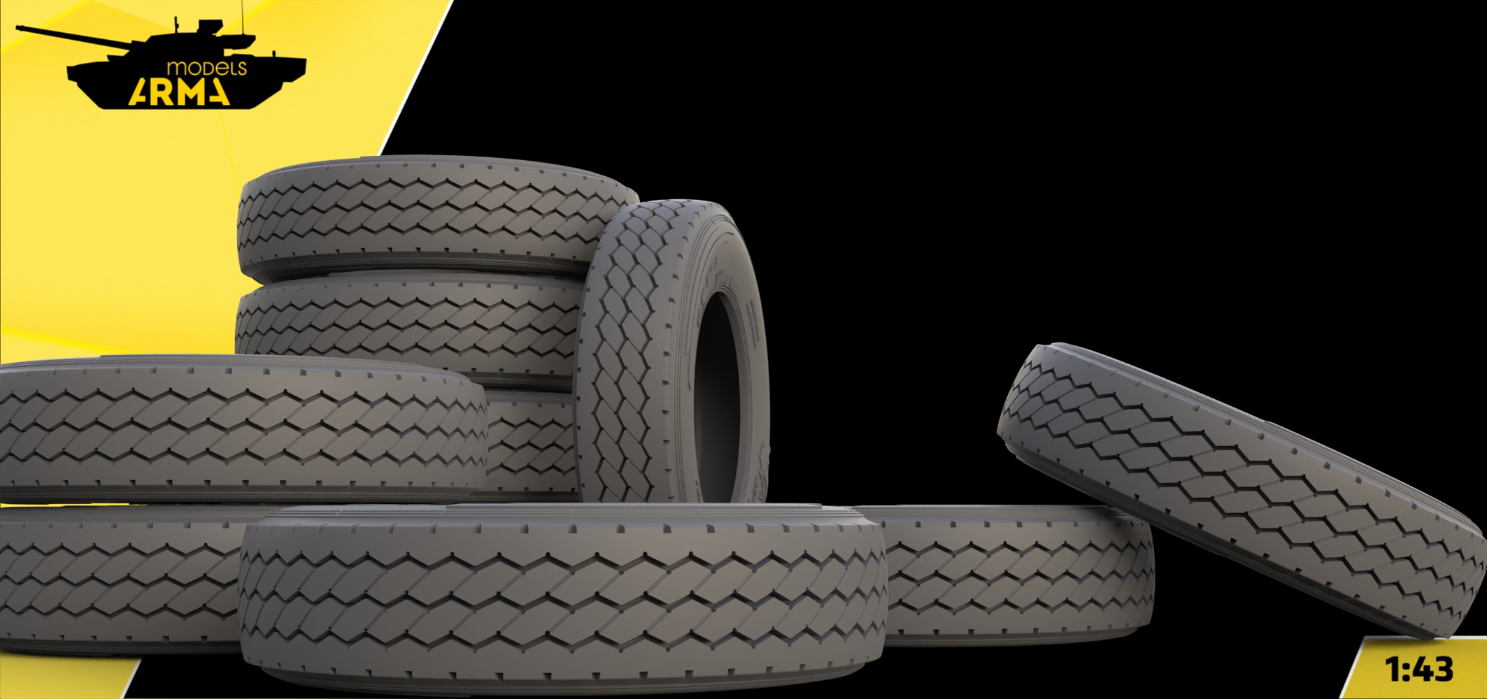 AM43016 Высокодетализированные колеса под нагрузкой Кама NF-701 (10 шт. + запаска) Arma Models