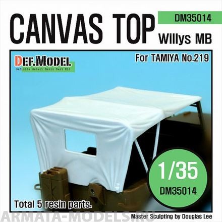 DM35014 Дополнение для моделей Canvas Top for Willys MB 4x4 Truck (for Tamiya 1/35)