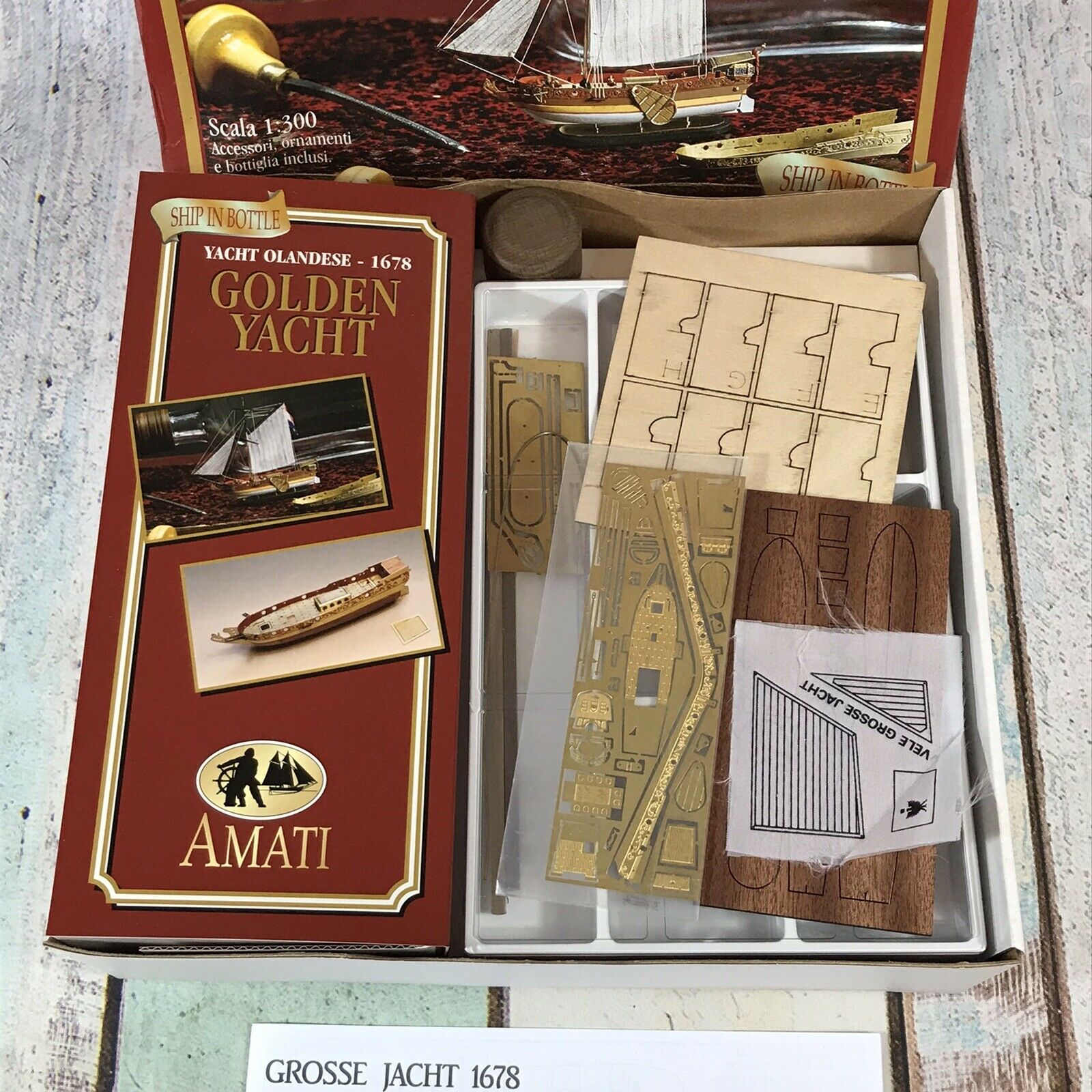 AMATI1350 Сборная модель Golden Yacht корабль в бутылке AMATI