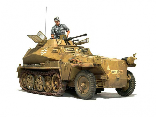 35115T Полугусеничный легкий БTР разведки Sd.kfz.250/9 с 20-мм пушкой, наборные траки, 1 фигура Tamiya