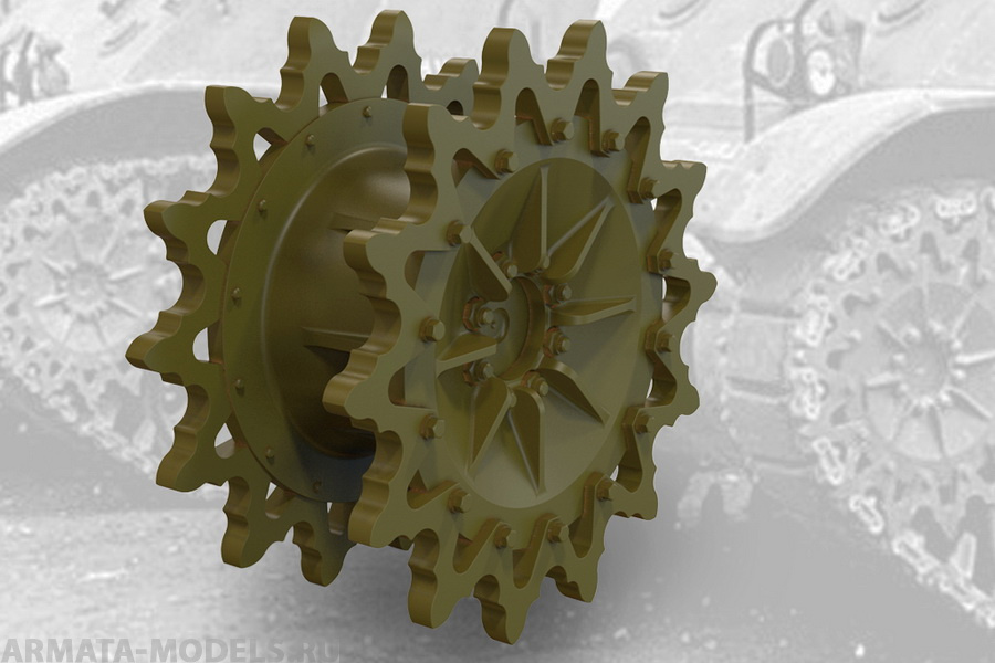 35006FURY Ведущие звездочки, 14-зубчатые, ранний тип для US light tank M3A1/M3A3 Drive Sprockets (14-teeth, late)