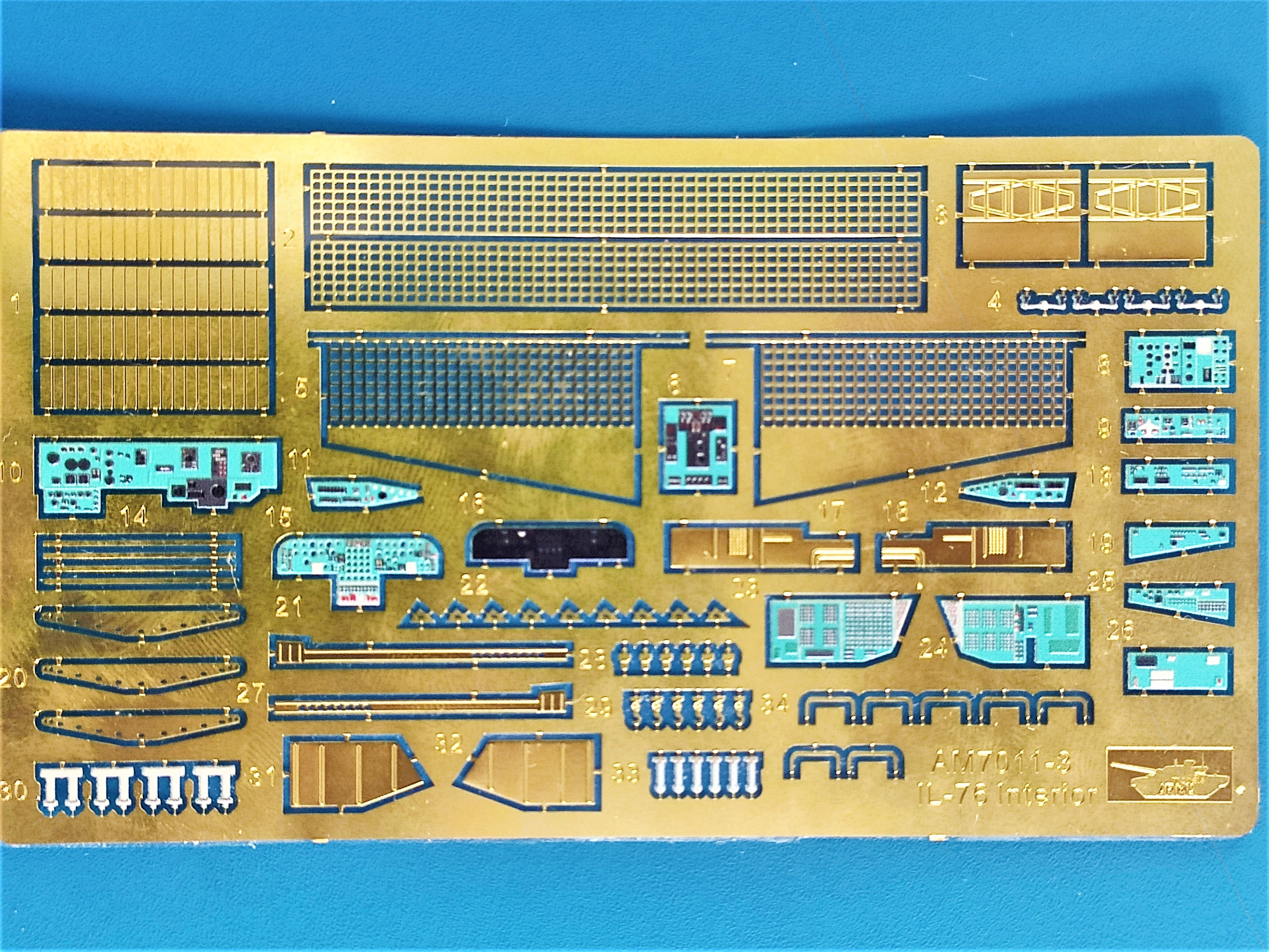 AM7011-3K Цветное фототравление для Ил-76. Интерьер 1/144