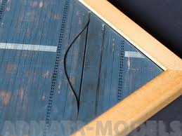 EDB-3201 Дополнения для моделей Model display base in 1/32 scale. USN aircraft carrier deck WWII. Set consist: resin deck, real wood frame and 1 lenght of copper cable.