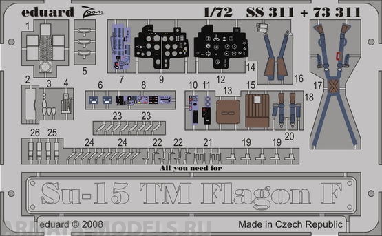 SS311 Фототравление Су-15ТМ Flagon-F S.A for Trumpeter kit