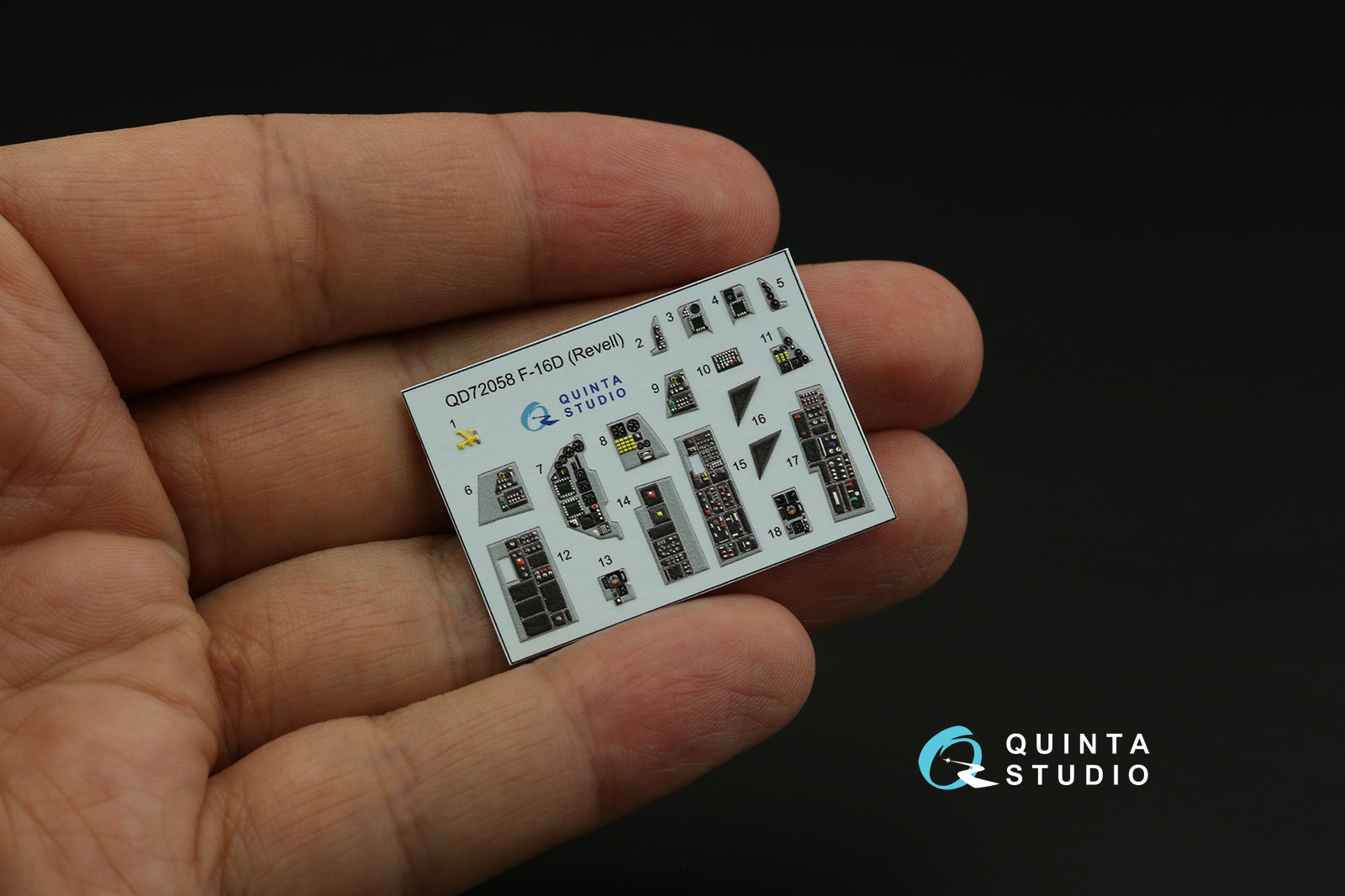 QD72058 3D Декаль интерьера кабины F-16D (Revell)