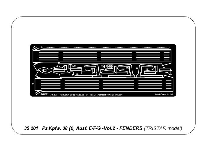 ABR-35-201  Дополнения для  Pz.Kpfw. 38 (t) Ausf.. E/F/G Vol.2-Fenders для Tristar, Dragon 1/35