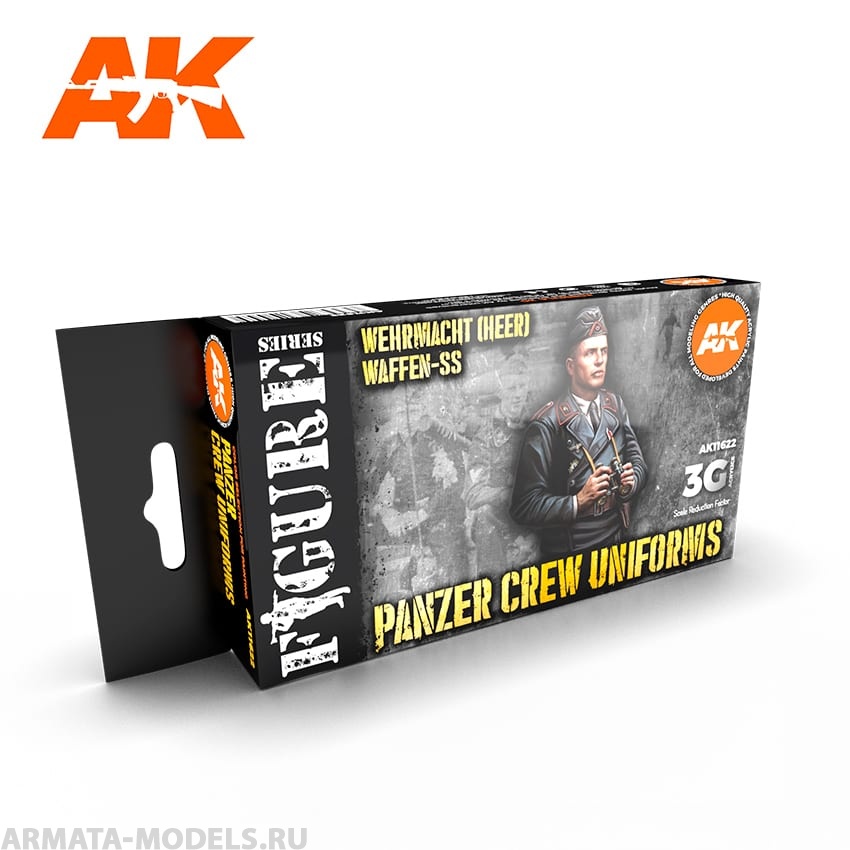 AK11622 Набор красок PANZER CREW BLACK UNIFORMS SET 3G
