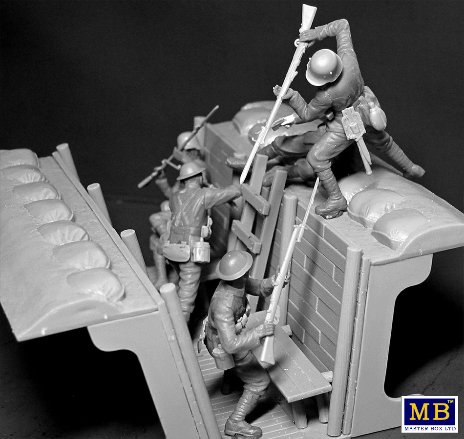 MB35116 Фигуры Рукопашный бой, немецкие и британские пехотинцы, период Первой мировой войны Master Box (MB)