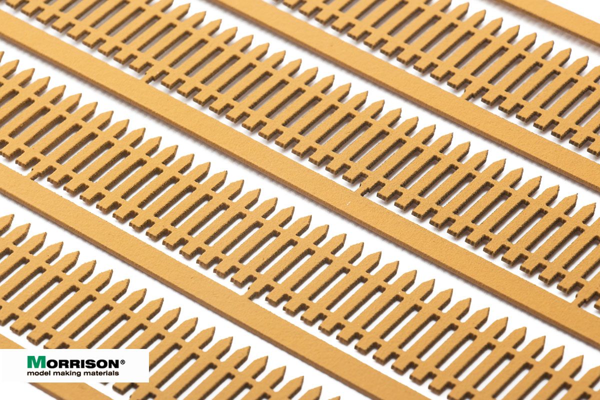 009zp026 Деревянный забор-штакетник для макетирования (высота 2 см)