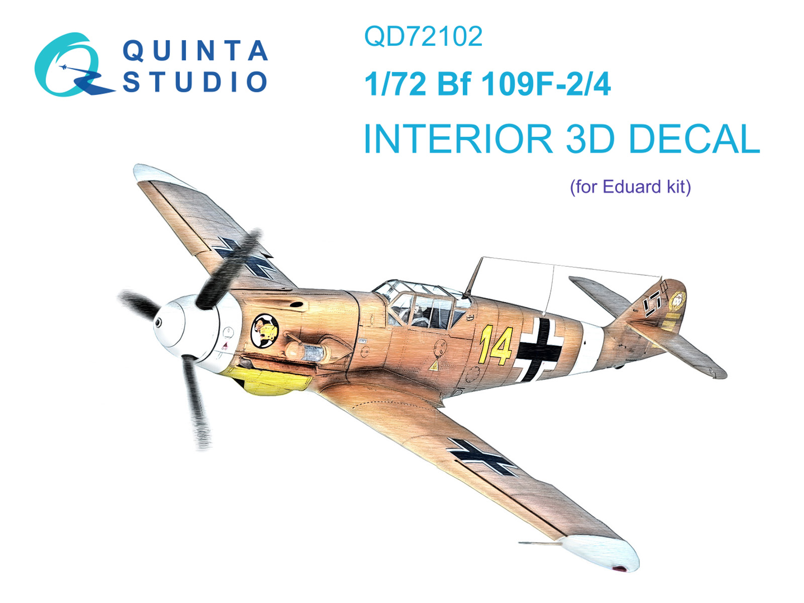 QD72102 3D Декаль интерьера кабины BF 109F-2/4 (Eduard)