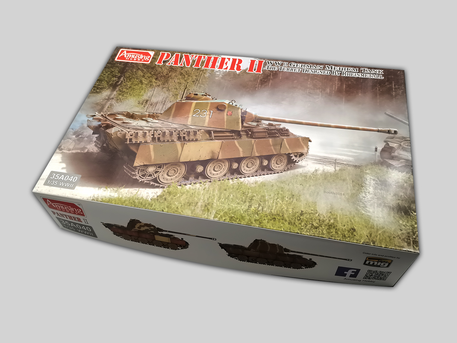 AH35A040 Немецкий тяжелый танк Panther II Rheinmetall turret Amusing Hobby