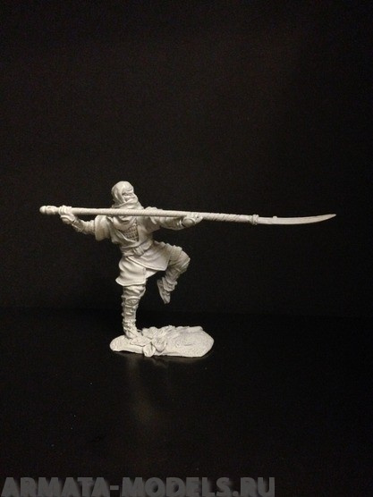 552ТБ Пеший монах с нагината на одной ноге Три Богатыря