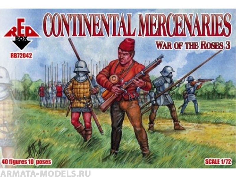 RB72042 Фигуры War of the Roses 3. Continental mercenaries  Red Box