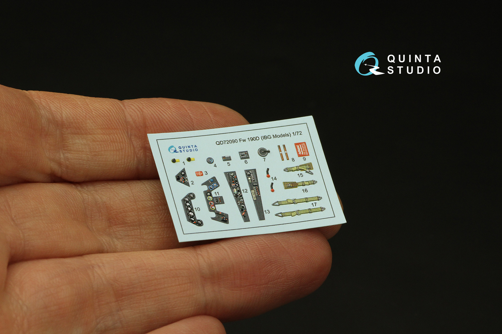 QD72090 3D Декаль интерьера кабины Fw 190D (IBG models)