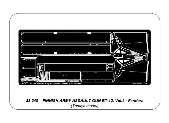 ABR-35-248  Дополнения для  Finish Army Assault BT-42 vol.2-Fenders для Tamiya 1/35
