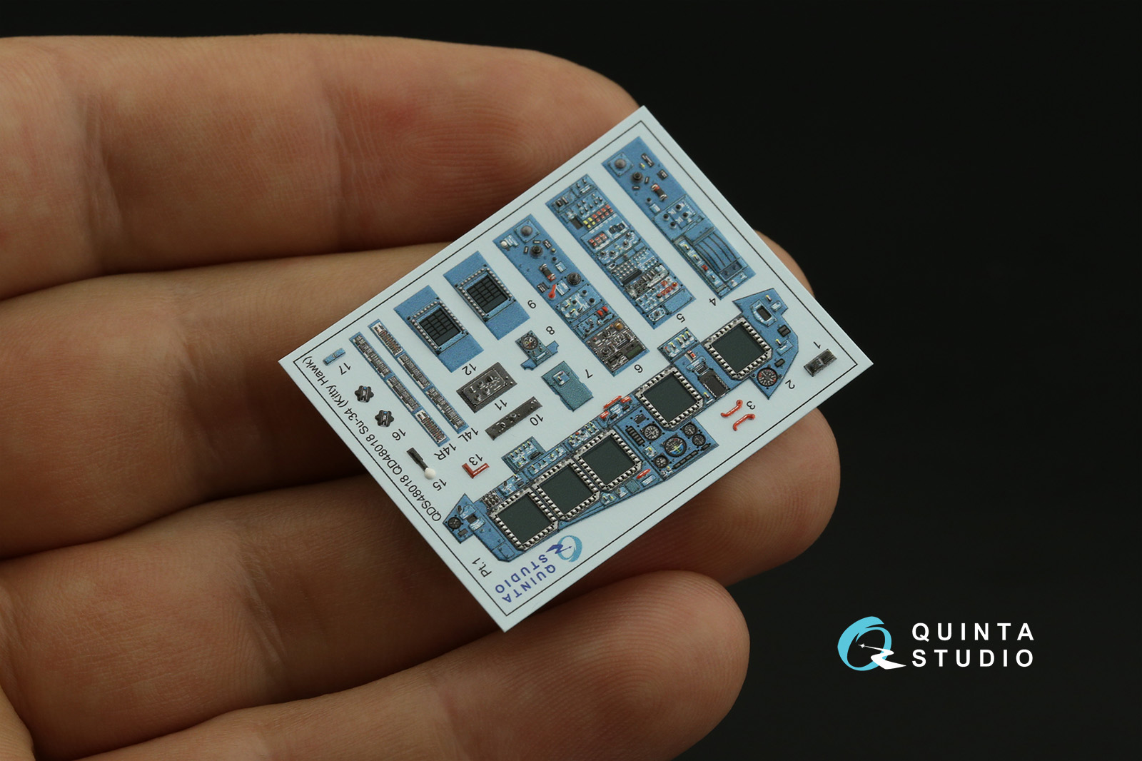 QDS-48018 3D Декаль интерьера Су-34 (KittyHawk) (Малая версия)