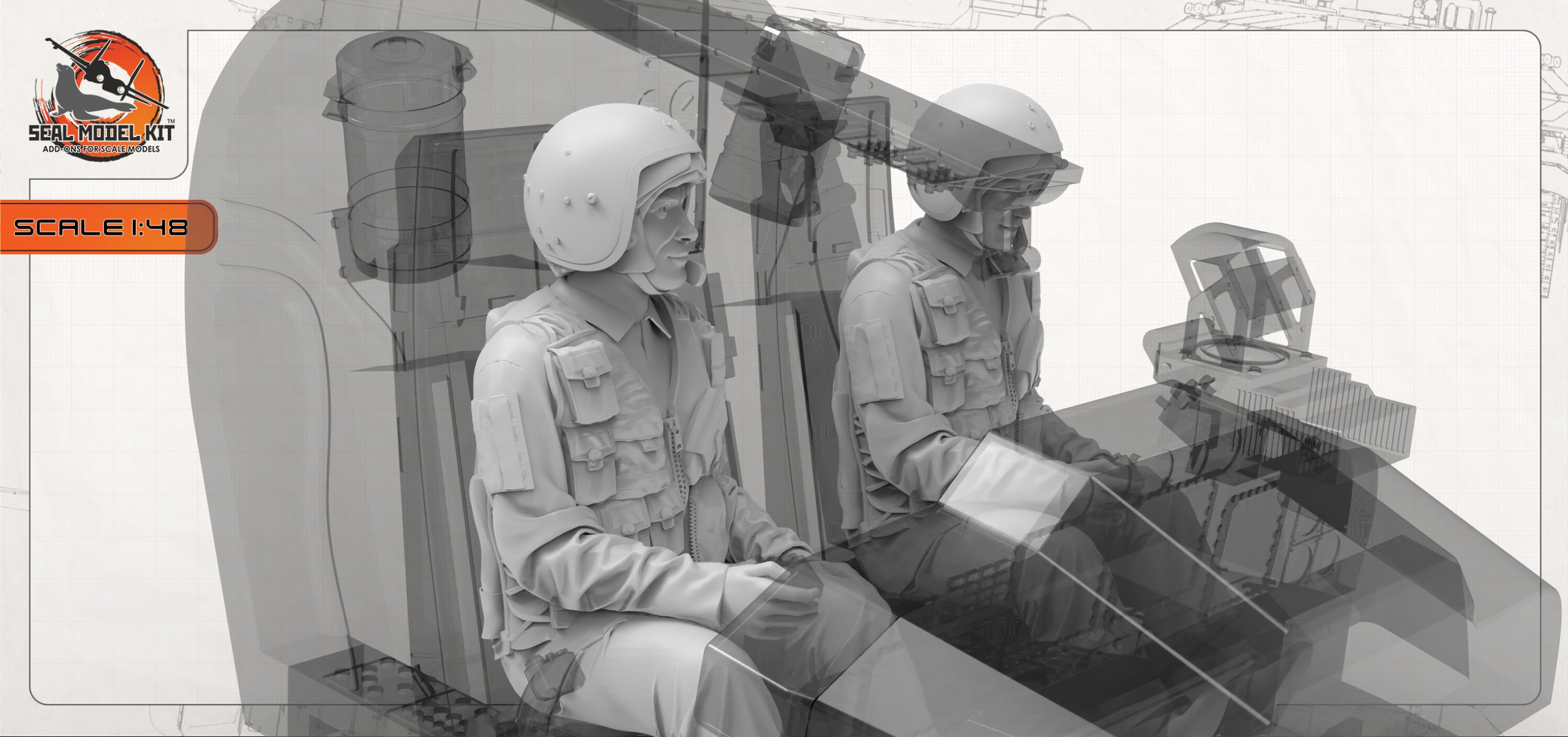 smk48069 Российские вертолетчики для Ка-52, Ка-52М (Не для свободной продажи) Seal Model Kit