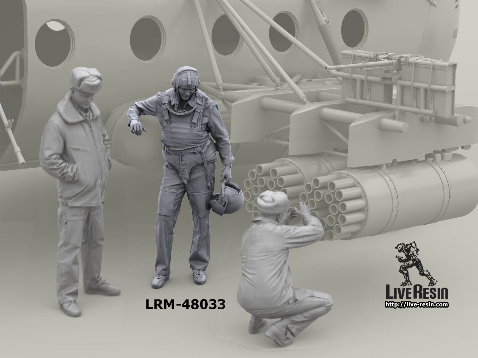 LRM48033 Советский пилот вертолета на инструктаже. война в Афганистане, фигура 2 Live Resin