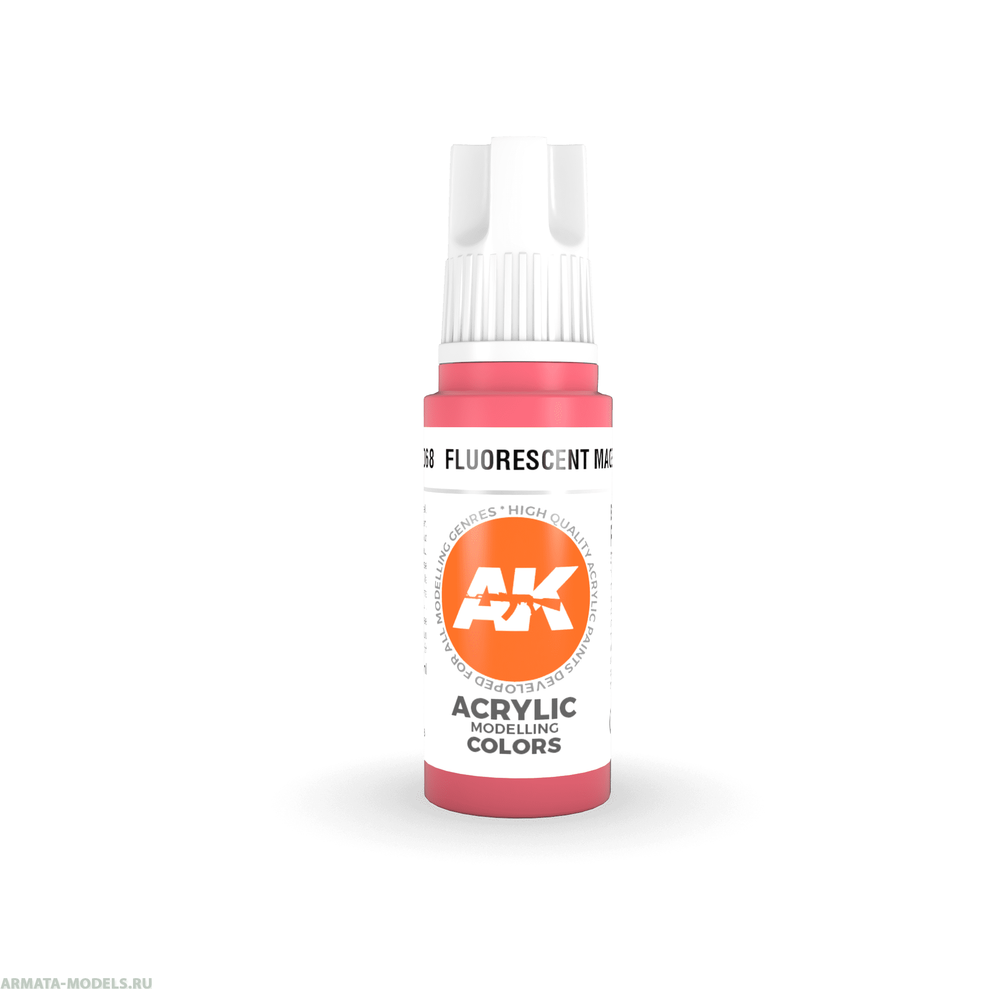 AK11068 Краска акриловая Fluorescent Magenta 17ml