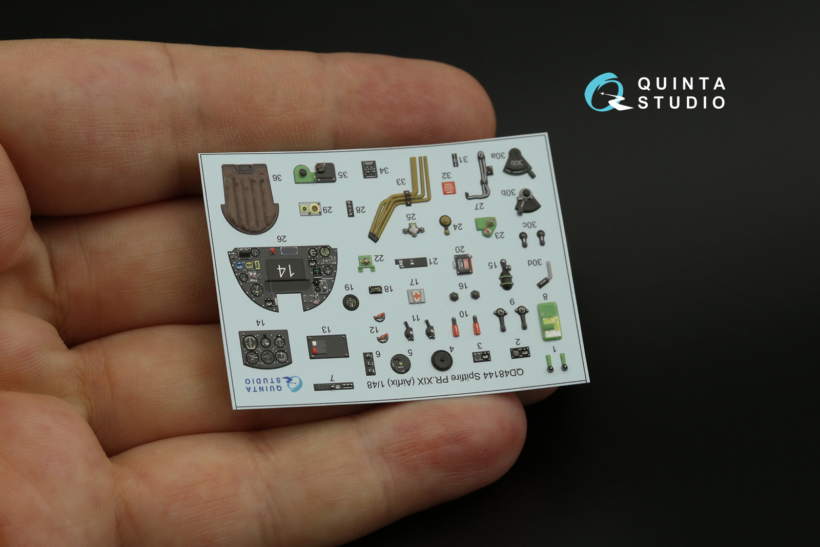 QD48144 3D Декаль интерьера кабины Spitfire PR.XIX (Airfix)