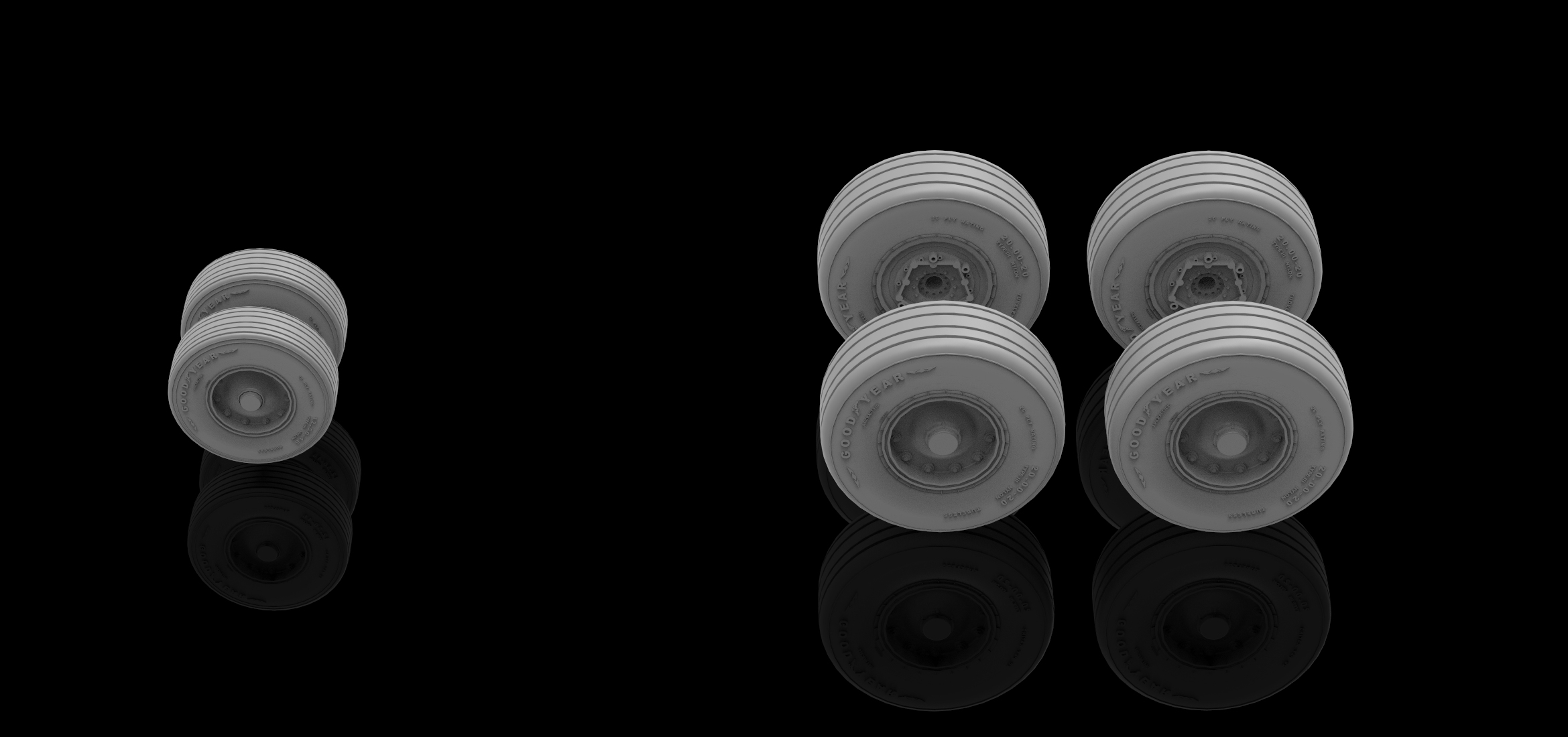 AM7292 Высокодетализированные колеса для C-130H без нагрузки