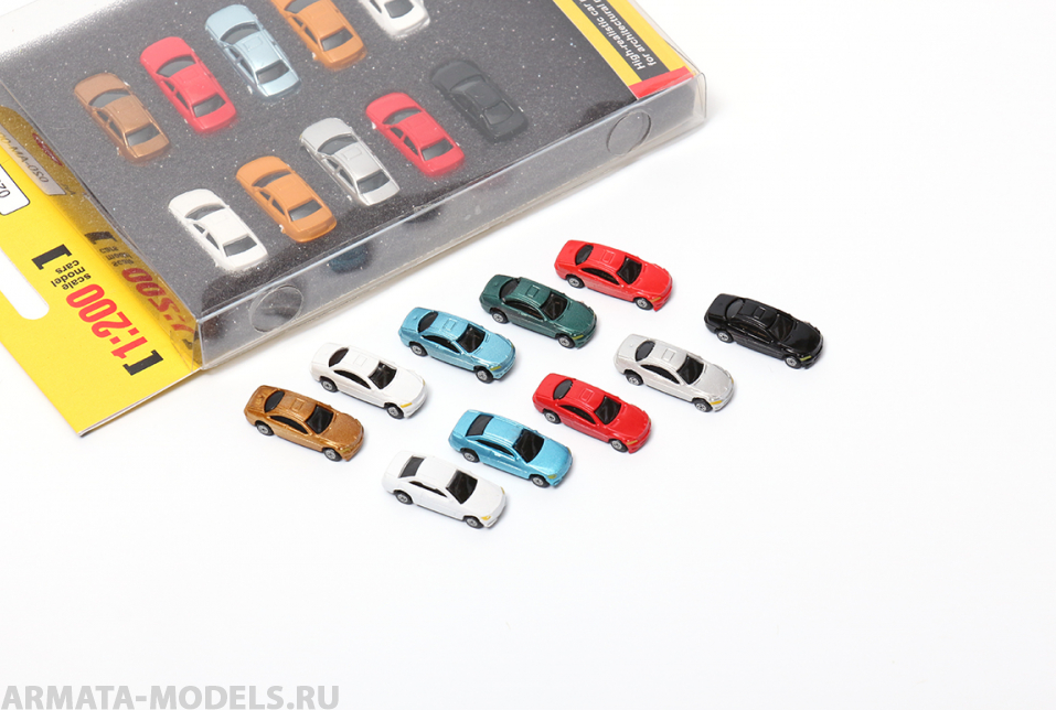 020AM001  Модели авто. М 1:200. Цветные. Набор 10 шт.