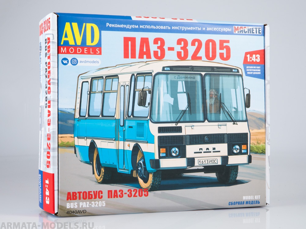 4040AVD Сборная модель ПАЗ-3205 пригородный AVD Models