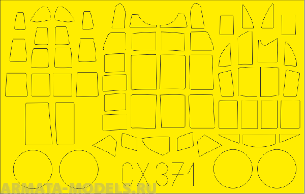 CX371ED  Окрасочная маска для модели самолета Tu-2 for HobbyBoss 1/72