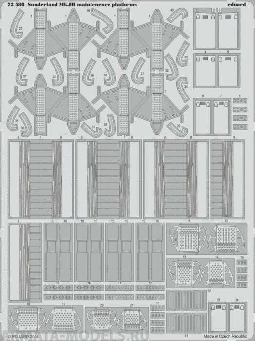 72586ED  Sunderland Mk.III maintenence platforms (ащк Italeri kit) 1/72