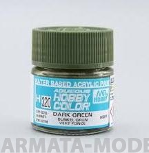 H320  Краска водоразбавляемая художественная т.м. MR.HOBBY  10мл  DARK GREEN