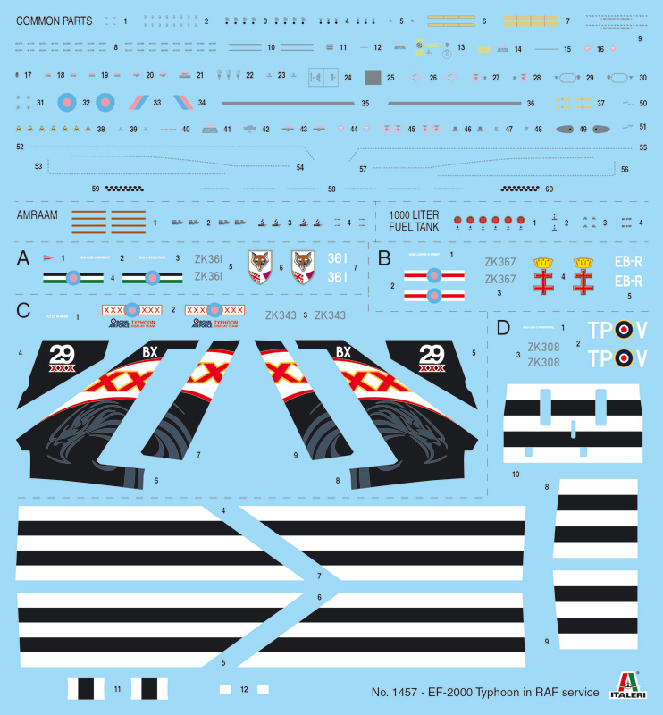 1457ИТ Самолет EF-2000 Typhoon in R.A.F. Service Italeri