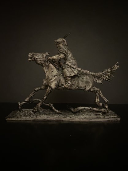 4180ТБ ВИМ, конный знатный опричник с саблей, 54 мм, олово Три Богатыря