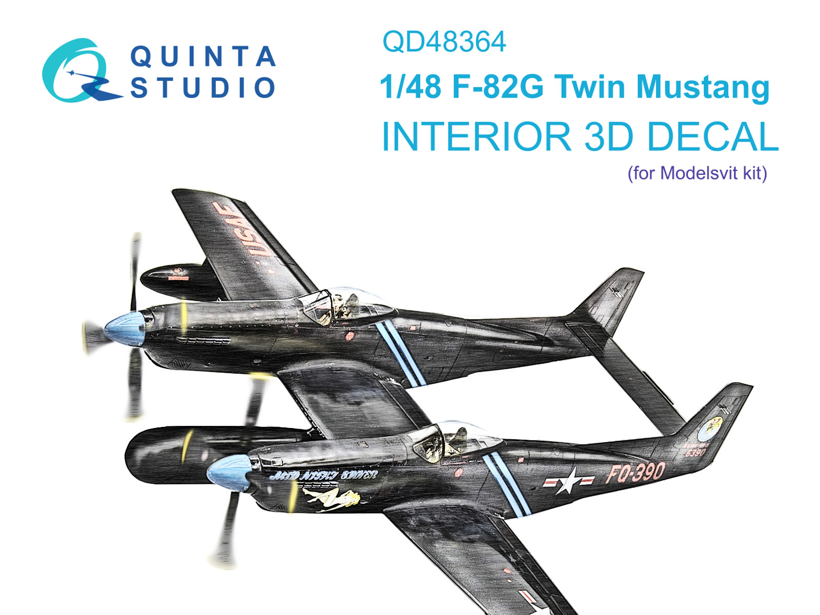 QD48364 3D Декаль интерьера кабины F-82G Twin Mustang (Modelsvit)