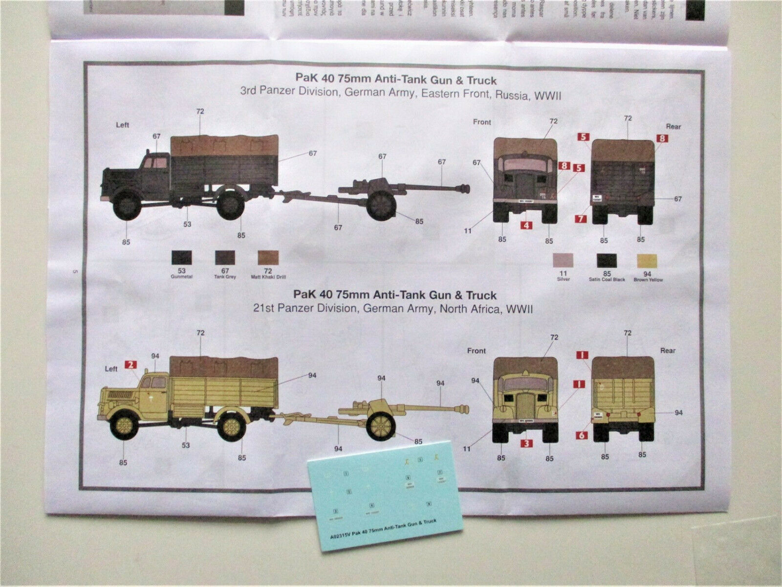 A02315V Сборная модель Пушки и тягача Opel Blitz & Pak 40 Gun Airfix