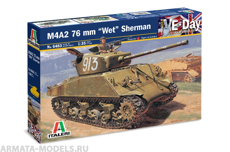 6483ИТ Танк M4A2 76 mm Wet Sherman Italeri