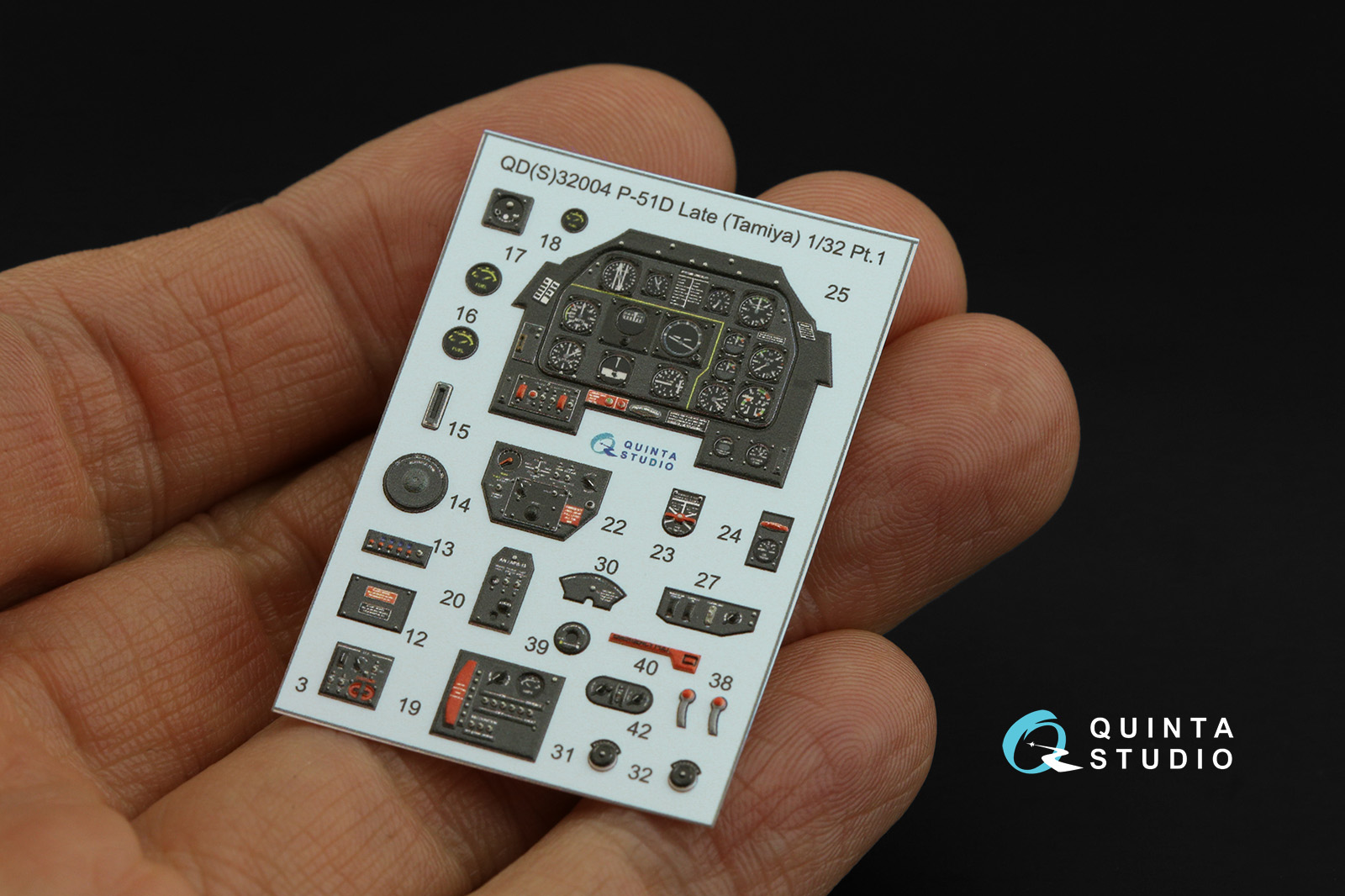QDS-32004 3D Декаль интерьера кабины P-51D (Late) (Tamiya) (малая версия)