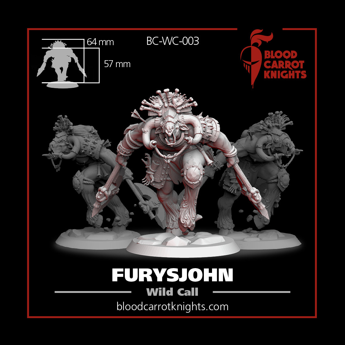 BCK-WG-022 Фурисджон | Игровая миниатюра 32 мм Blood Carrot Knights