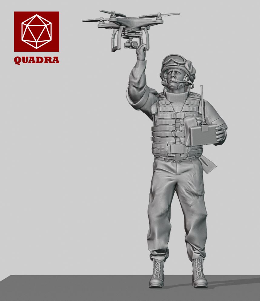 AM35902 Фигура Боец Вагнер с беспилотником QUADRA