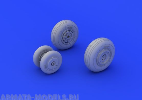 672090 Конверсия MiG-29 wheels эпоксидная смола for Trumpeter kit