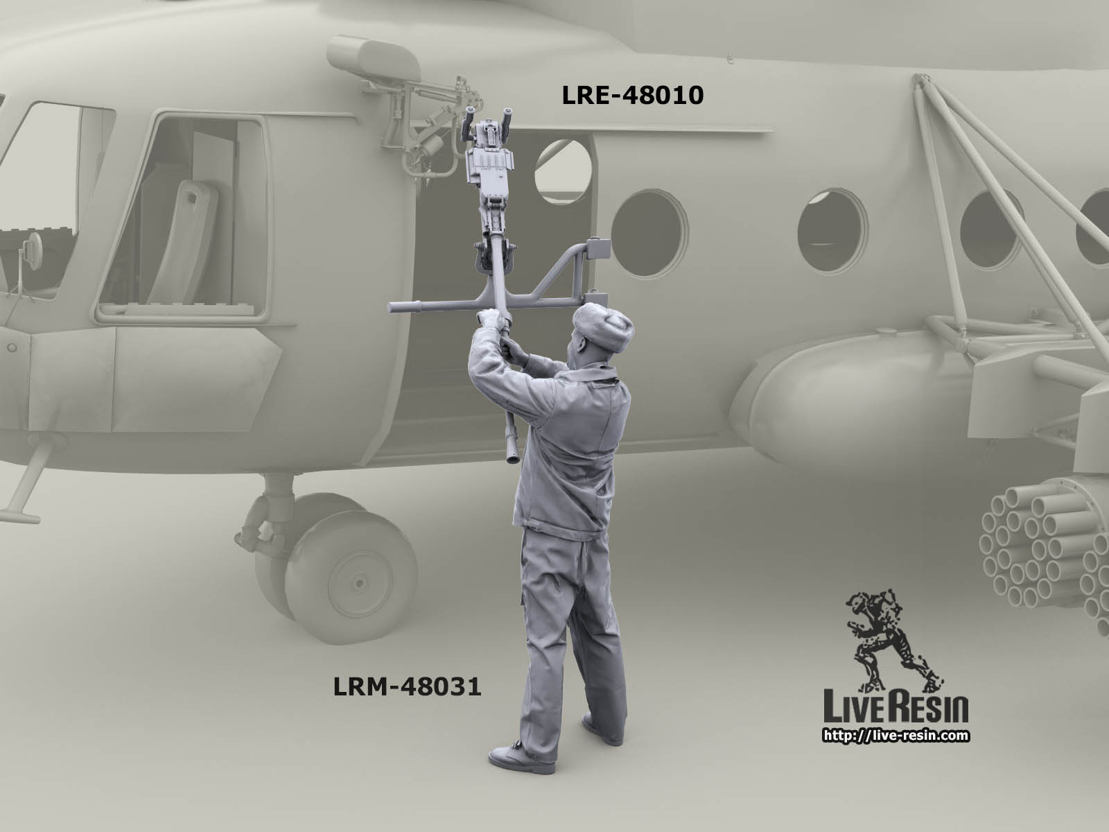 LRE48010 Самодельная установка пулемета УТЕС 12,7 мм в дверной проем вертолета Ми-8, война в Афганистане