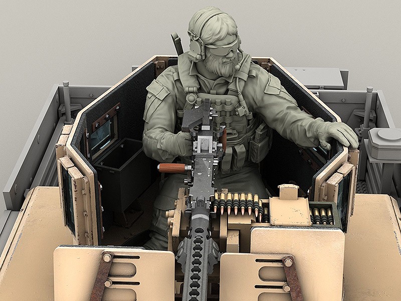 LRM35013 Стрелок пулеметчик Корпуса Морской Пехоты США MARSOC для размещения в башнях автомобилей повышенной проходимости и бронетехники. Версия без шлема. 