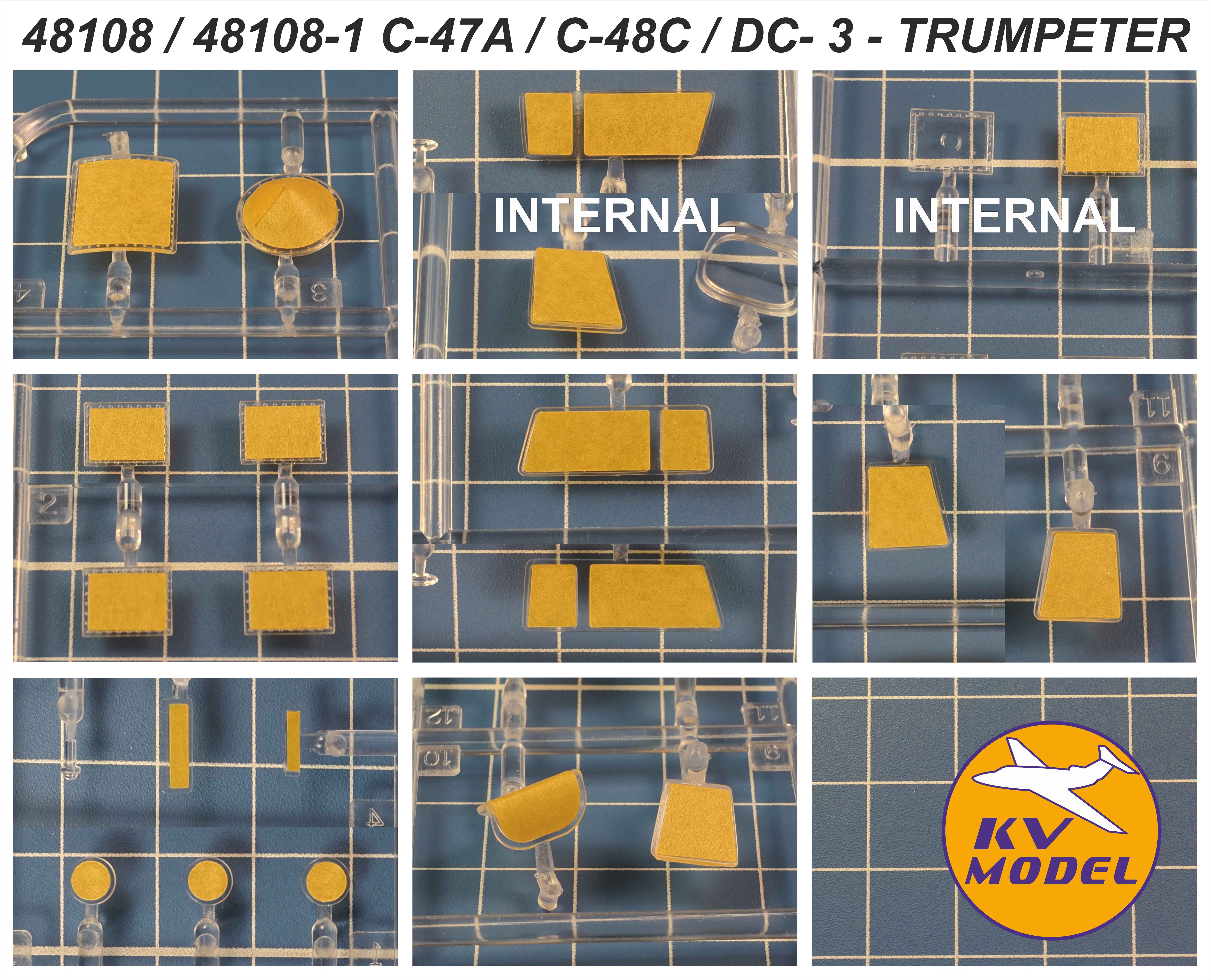 48108KV Окрасочная маска C-47A / C-48C Skytrain / DC- 3 (TRUMPETER #02828, #02829, #05813)