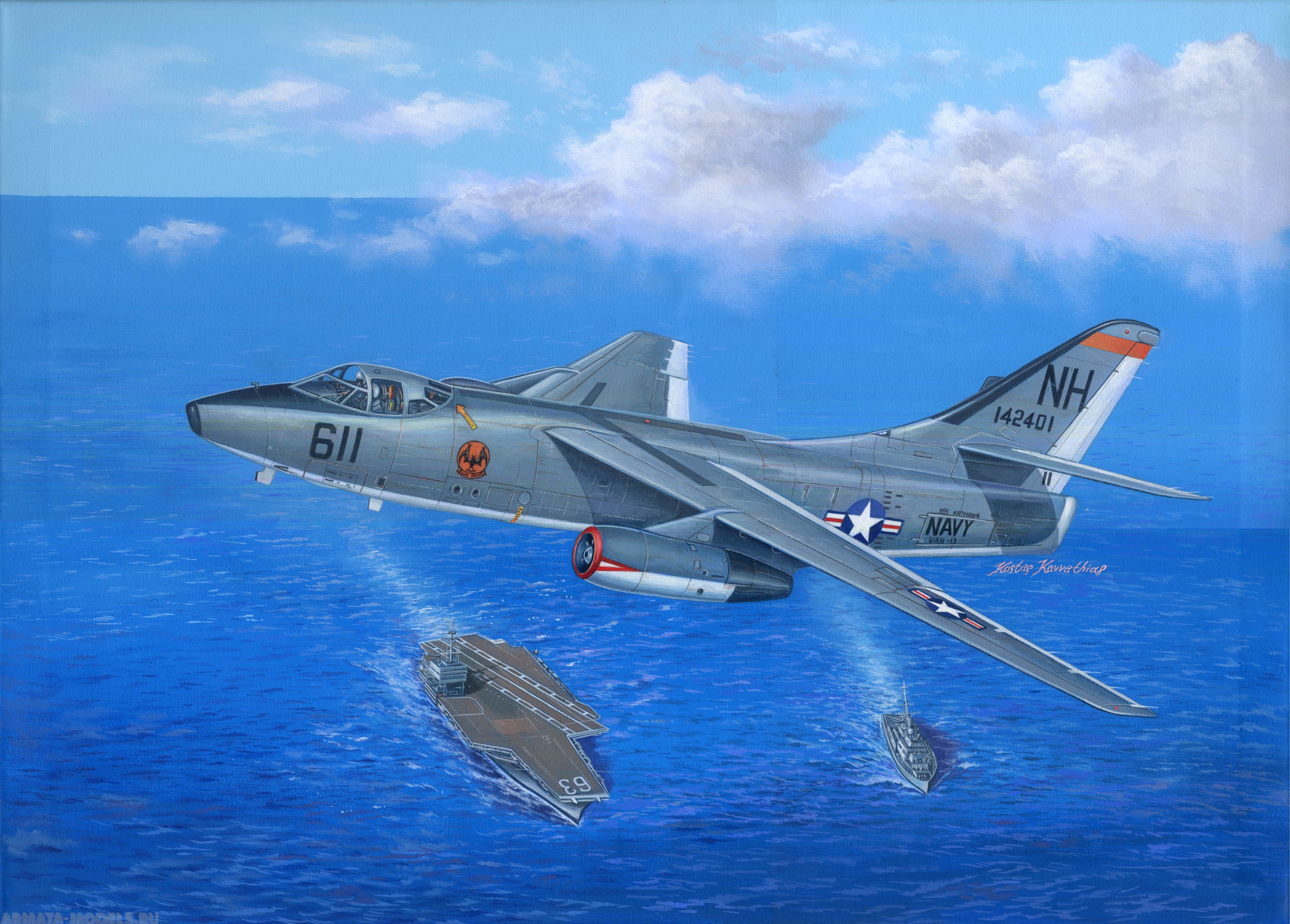 02871 Самолет  EA-3B Skywarrior Strategic Bomber Trumpeter