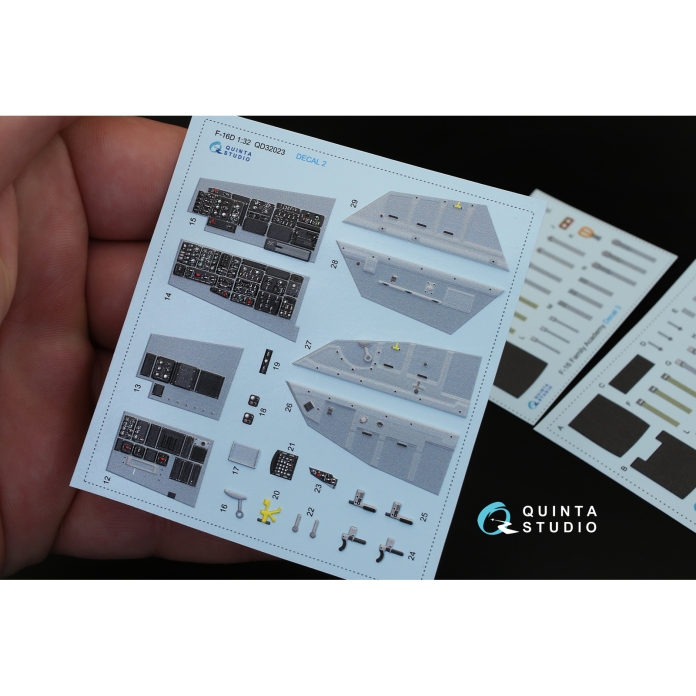 QD32023 1/32 3D Декаль интерьера кабины F-16D (для модели Academy) Quinta Studio
