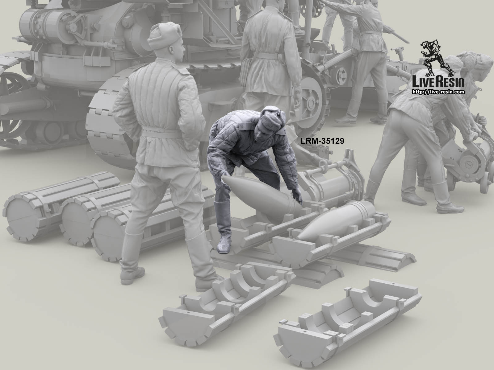 LRM35129 Советский артиллерист - разгружающий снаряды Live Resin