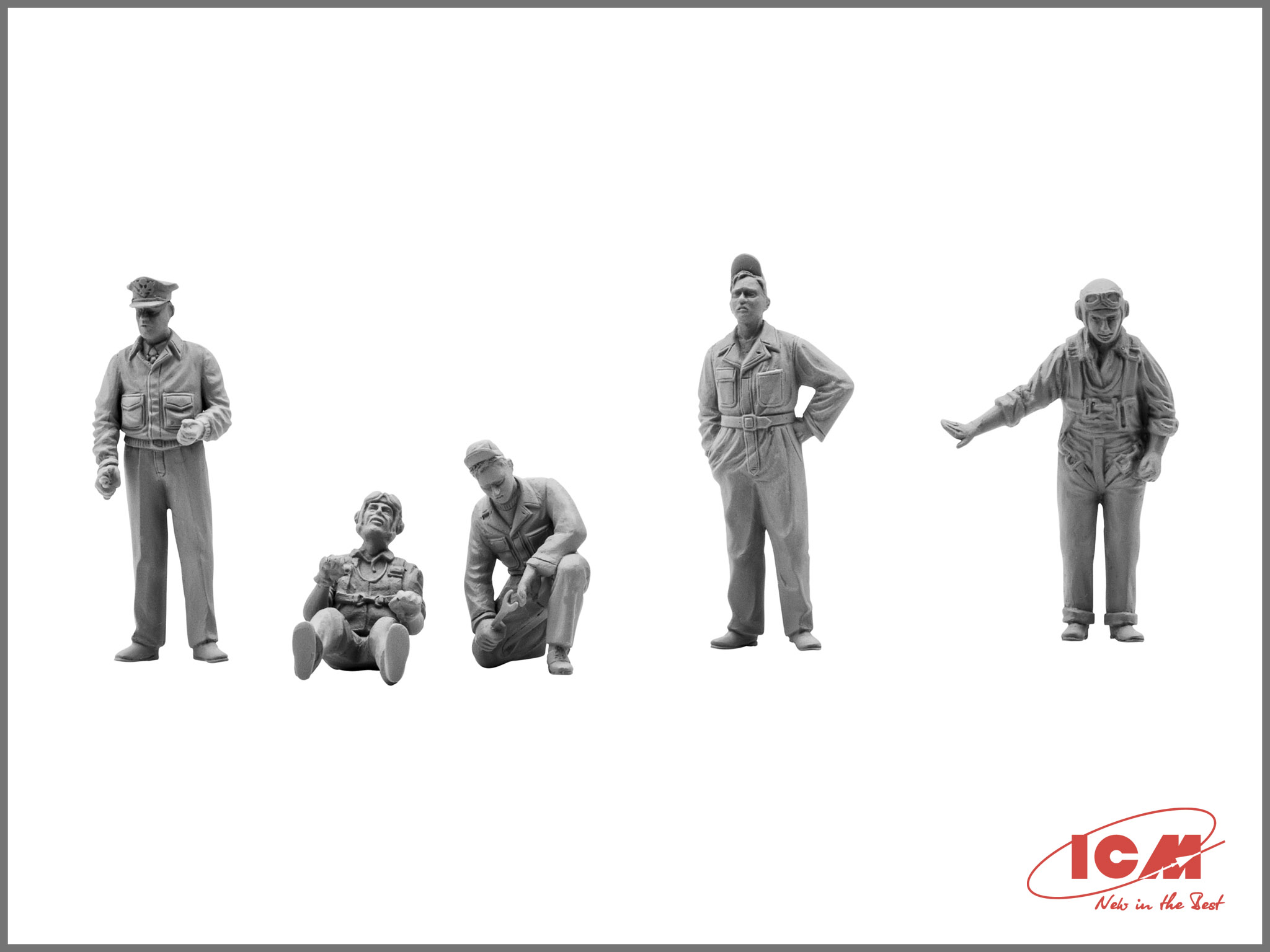 Набор фигурок 48083 Фигуры Пилоты и техники ВВС США (1941-1945) ICM