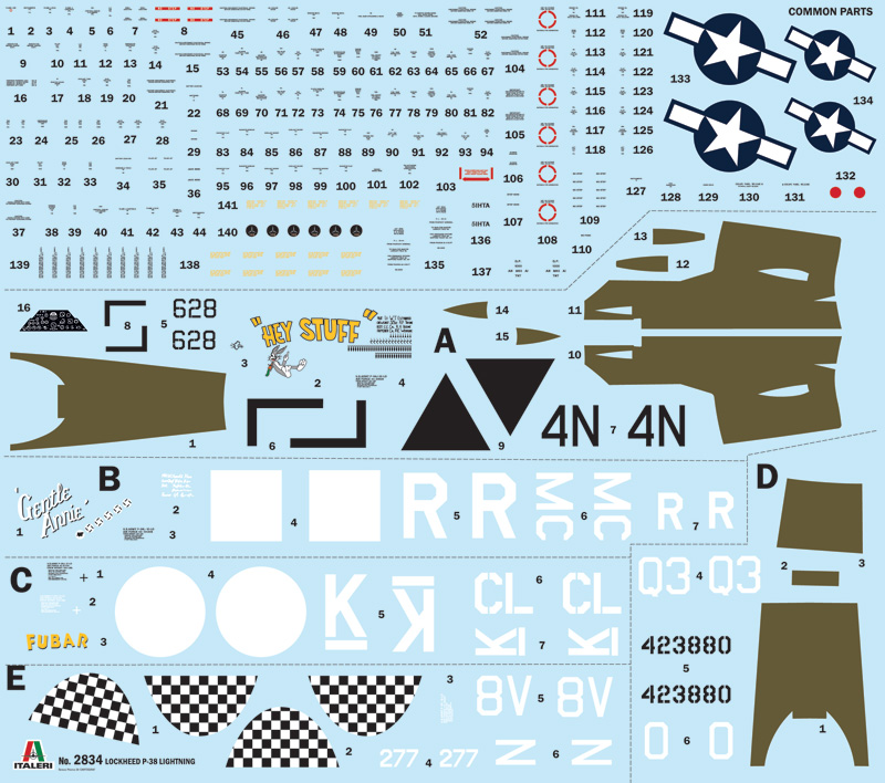2834ИТ Самолет P-38J Э.Т.О. Italeri